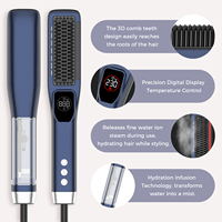 Brosse lissante électrique à vapeur en céramique avec technologie infrarouge à ions négatifs et conception anti-brûlure