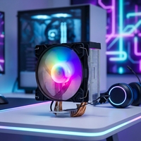Ventilateur de refroidissement CPU ARGB, refroidissement par eau, 6 caloducs, dissipateur thermique silencieux PWM, roulement fluide en cuivre pour boîtier d'ordinateur de bureau Intel