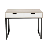 Bureau d'ordinateur ergonomique moderne en bois avec structure métallique et tiroirs de rangement pour la maison, le bureau et l'école