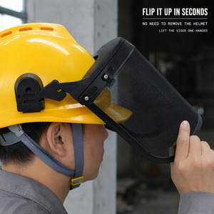 Casco de Seguridad para Desbrozadora con Protector Facial Abatible de Malla Metálica - Product Image 4