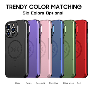 Custodia protettiva per telefono in TPU di lusso per PC con supporto per protezione dell'obiettivo custodie magnetiche per telefoni cellulari per <span class=keywords><strong>iPhone</strong></span> 12 13 <span class=keywords><strong>14</strong></span> 15 - Product Image 2
