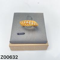 Bague unisexe étanche en laiton plaqué or 18 carats avec zircon, style européen et américain, personnalisable, géométrique, tendance