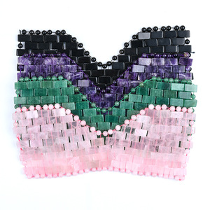 Couverture de visage en jade fait à la main, pierre précieuse, quartz rose, améthyste, voile facial, outil de relaxation pour salon de beauté, vente directe d'usine - Product Image 6