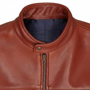 Veste en cuir Fred Cafe Racer de haute qualité Vestes en cuir personnalisées sur commande Stand d'hiver - Product Image 1