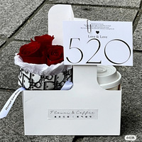 Support portable en papier kraft pour fleurs et café, sac cadeau élégant pour le transport, boîte d'emballage pour fleurs, fournitures et matériaux pour fleuristes