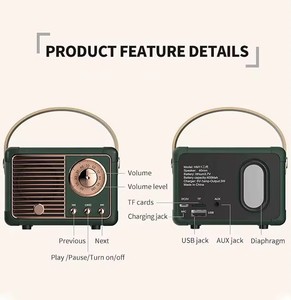 Enceinte <span class=keywords><strong>sans</strong></span> fil rétro HM11 avec horloge RGB, AirPlay, mini radio portable de bureau en plastique, cadeau, pour l'extérieur - Product Image 3