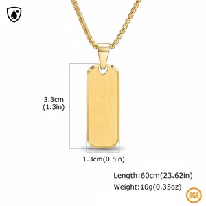 สร้อยคอแฟชั่นสแตนเลสสตีลทรงแท่งเรขาคณิตชุบทอง PVD  สำหรับทุกเพศ - Product Image 6