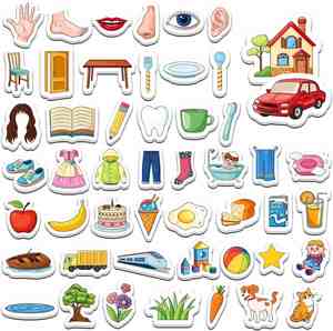 50 aimants de réfrigérateur pour les premiers mots des tout-petits, pour apprendre à lire, à orthographier, à lire en voix haute, jouets magnétiques éducatifs pour la thérapie orthophonique - Product Image 1