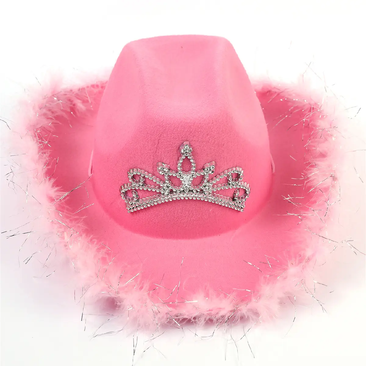 Chapeau de Cowboy Rose Lumineux LED Diadème Clignotant Filles Clignotant Cowgirl Rodeo