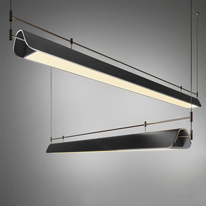 Suspension Linéaire en Aluminium Style Nordique Minimaliste Moderne pour Bureau, Salle à Manger, Lampe Décorative d'Ambiance, Lustre LED pour Studio - Product Image 2