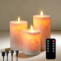 Lampe à bougie LED rechargeable par USB, télécommande, couleur de flamme ambre, décorations de Noël, bougies, ensembles de cadeaux de mariage