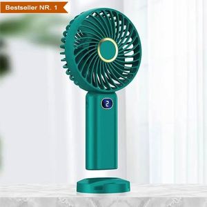 2024 New Arrivals <b>Mini</b> <b>Usb</b> Rechargeable for Outdoor Digital Display Handheld Portable <b>Fan</b> With Phone Holder - Product Image 1