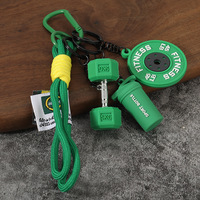 Porte-clés de bar sportif en gros, porte-clés créatif en PVC de bar sportif, haltère, gourde, accessoire de gym, cadeau, pendentif pour sac à dos