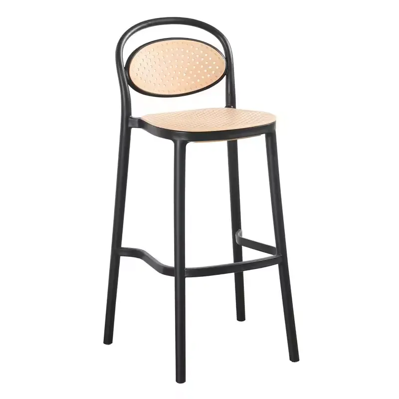 도매 바 의자 현대적인 디자인 식당 의자 쌓을 수있는 높은 다리 플라스틱 바 의자 바 의자