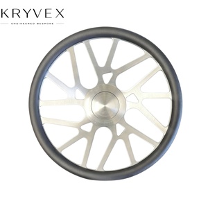 <span class=keywords><strong>Volant</strong></span> Kryvex pour Chevrolet Impala SS, style rétro, en alliage brossé, 3 branches, 15 pouces, avec poignée en cuir - Product Image 4