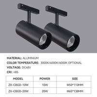 Moderna Lámpara LED de Riel de Aluminio de 10W/20W, 48V DC, con Luz Diurna de 3000K, 4000K, 6000K, Alto CRI 85, para Supermercados, Tiendas y Salas de Estar