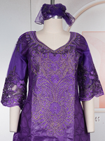 Robes africaines traditionnelles H&D SP-55 Ankara Bazin Maxi Robes Africain Femme Robe de mariée avec turban