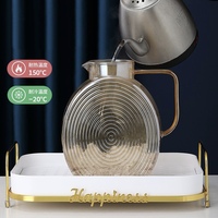 Nouvelle conception, carafe à eau en verre borosilicate transparent en forme d'escargot, 2500 ml, écologique, faite à la main, résistante à la chaleur, pour thé et boissons