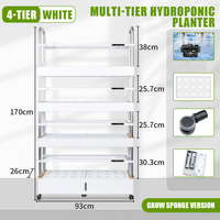 Système de culture hydroponique intelligent à roulettes avec pompe, 4 niveaux, vertical, sans terre, doté d'une circulation automatique de l'eau pour