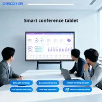 Tableau blanc interactif électronique intelligent 4K55/98 pouces noir pour l'éducation et la formation, multimédia HD, double système d'exploitation, tactile, machine tout-en-un pour les conférences