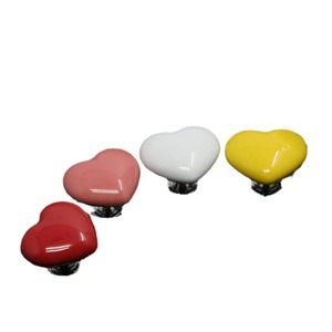 Heart Shaped Toilet Push <b>Button</b> Red White Yellow Plastic Bathroom Tank <b>Button</b> Assistant FH 044 - Product Image 2