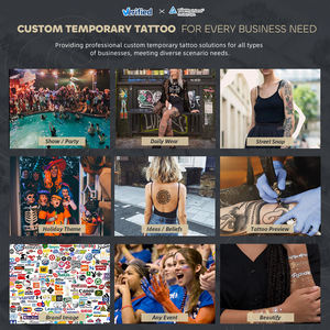 وشم مؤقت مخصص عالي الجودة طويل الأمد صديق للبيئة قابل للنقل بالماء تصميم وشم مزيف للوجه والجسم للرجال والنساء - Product Image 4