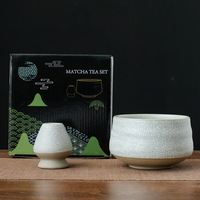 Ensemble de thé Matcha en céramique de style Japandi Dehua, écologique et durable, avec support Chasen et bol Matcha, dans une boîte colorée, exclusivité transfrontalière