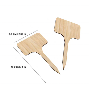 Étiquettes personnalisées en bois en forme <span class=keywords><strong>de</strong></span> T pour outils, fournitures <span class=keywords><strong>de</strong></span> jardin, plantes en bambou, pots <span class=keywords><strong>de</strong></span> pépinière, semis, bonsaïs, herbes en pot, fleurs - Product Image 6