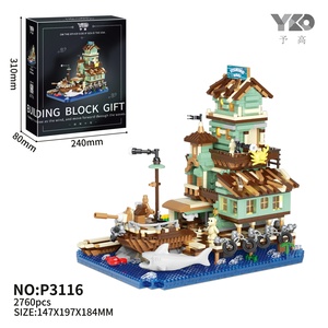 LZ JMJZP3116-3118 2025 Modello <span class=keywords><strong>di</strong></span> Edificio Villaggio Balneare con Cottage e Vista su Strada in Plastica ABS Scala 1:48 40 Pezzi Blocchi Giocattolo Fai da Te - Product Image 5