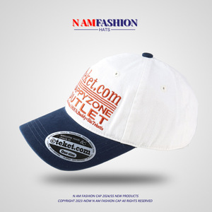หมวกแก๊ปผ้าฝ้ายทอลายทแยงหมวกฮิปฮอปกันแดดระบายอากาศได้สำหรับฤดูร้อนโลโก้ออกแบบได้ตามต้องการ - Product Image 3