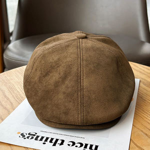 Mũ beret polyester màu trơn tùy chỉnh, chất liệu nhung mềm, kiểu mũ lưỡi trai, mũ phẳng, mũ nghệ sĩ màu trơn, mũ kiểu vintage, mũ newsboy - Product Image 5