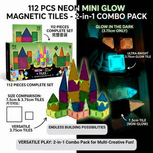 Bloques Magnéticos que Brillan en la Oscuridad para Niños, 112 Piezas, 7.5cm + 3.75cm, Mini Set Combinado, Bloques de Construcción STEM, <span class=keywords><strong>Juguetes</strong></span> Educativos - Product Image 2