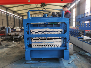 High Quality Glazed Roof <b>Tile</b> Making Metal Forming Machinery <b>Tiles</b> Making Three Layer Roll Forming Machine - Product Image 3