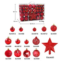 Nouvelles Boules de Noël Classiques Suspendues 100 Pièces Incassables Ornements de Noël Brillants Creux Sculptés Boîte Cadeau Décoration de Sapin