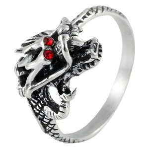 Anillo de dragón yunique para hombre, de acero inoxidable, con ojos rojos, forma de animal, joyería punk, regalo - Product Image 5