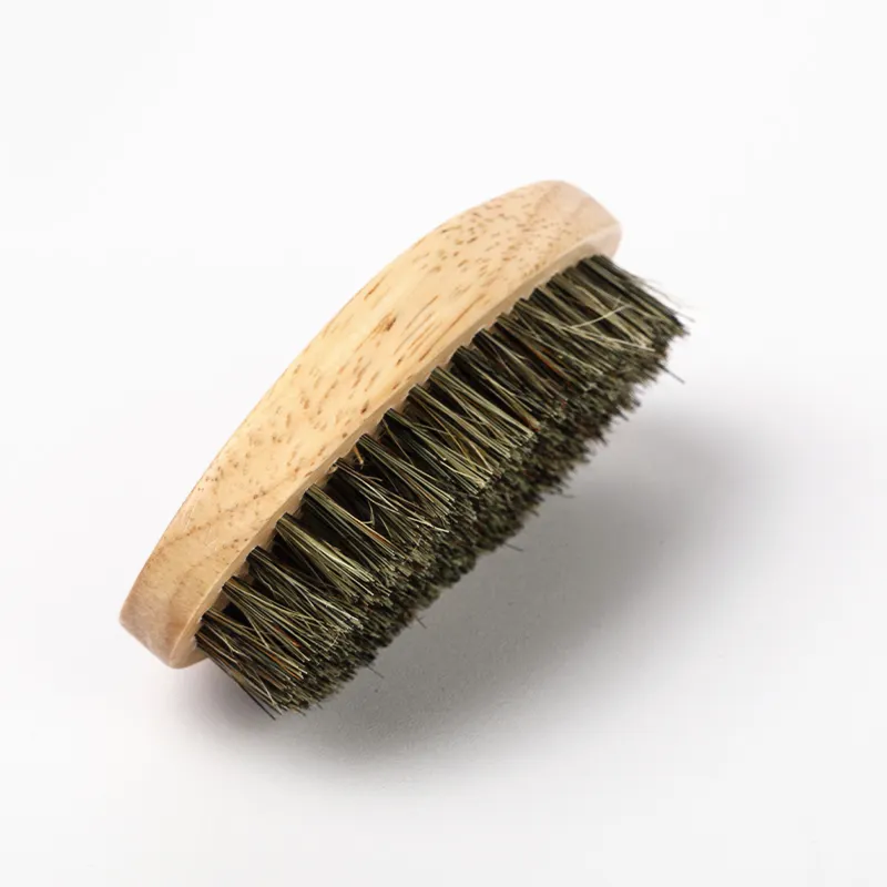 Barbershop Vintage Solid wood Oval Shave Boar bristle Brush Hair Beard brush For Men