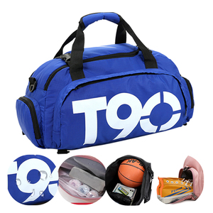 Sac de sport T90 personnalisé pas cher pour hommes, sac de voyage et de gym avec compartiment à chaussures, vente en gros - Product Image 1