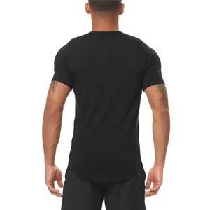 Diseño de fábrica Hombres Alto elástico Correr Fitness Entrenamiento Gimnasio Ropa deportiva Camiseta - Product Image 6