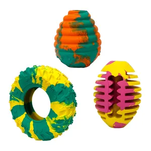 2024 NEW Customizable Mixing Colors Natrual Durable Rubber Aggressive Chewers Medium Large Dogs Interactive Dog Toys
