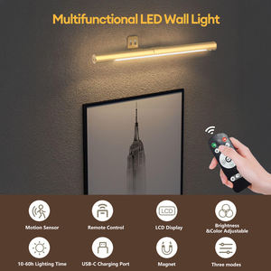 Picture Light for Wall,Rechargeable <b>Wireless</b> Remote, Dimmable Magnetic LED Art Display Light with 3 Color <b>Temperatures</b>(Gold) - Product Image 4