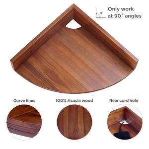 Juego de 3 estantes de esquina flotantes con borde redondo de madera de acacia para almacenamiento y exhibición estantes flotantes de esquina estante de esquina - Product Image 4