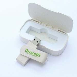 Clé USB 3.0 dégradable en paille de blé (Nouveau) avec logo personnalisable pour l'extension des ordinateurs de bureau professionnels - Product Image 4