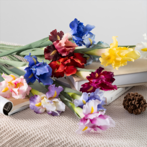 การจัดดอกไม้ไอริสทำมือทำจากผ้าซาตินเทียมแบบไอริชสำหรับงานแต่งงานงานปาร์ตี้และของตกแต่งโต๊ะ - Product Image 6