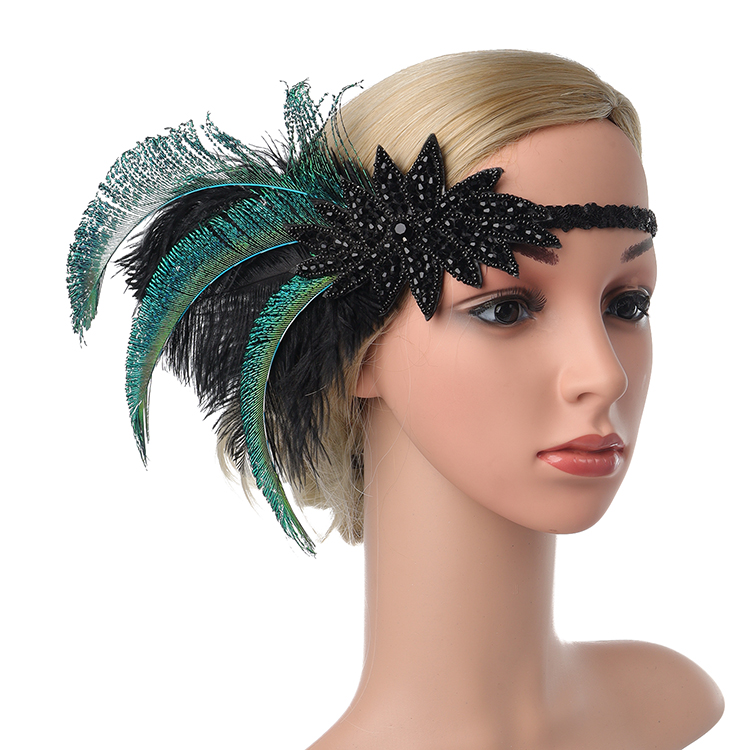 Retro Headwear Hair Clip Peacock Feather Fascinator For Women Dancing Party Catnival Festival