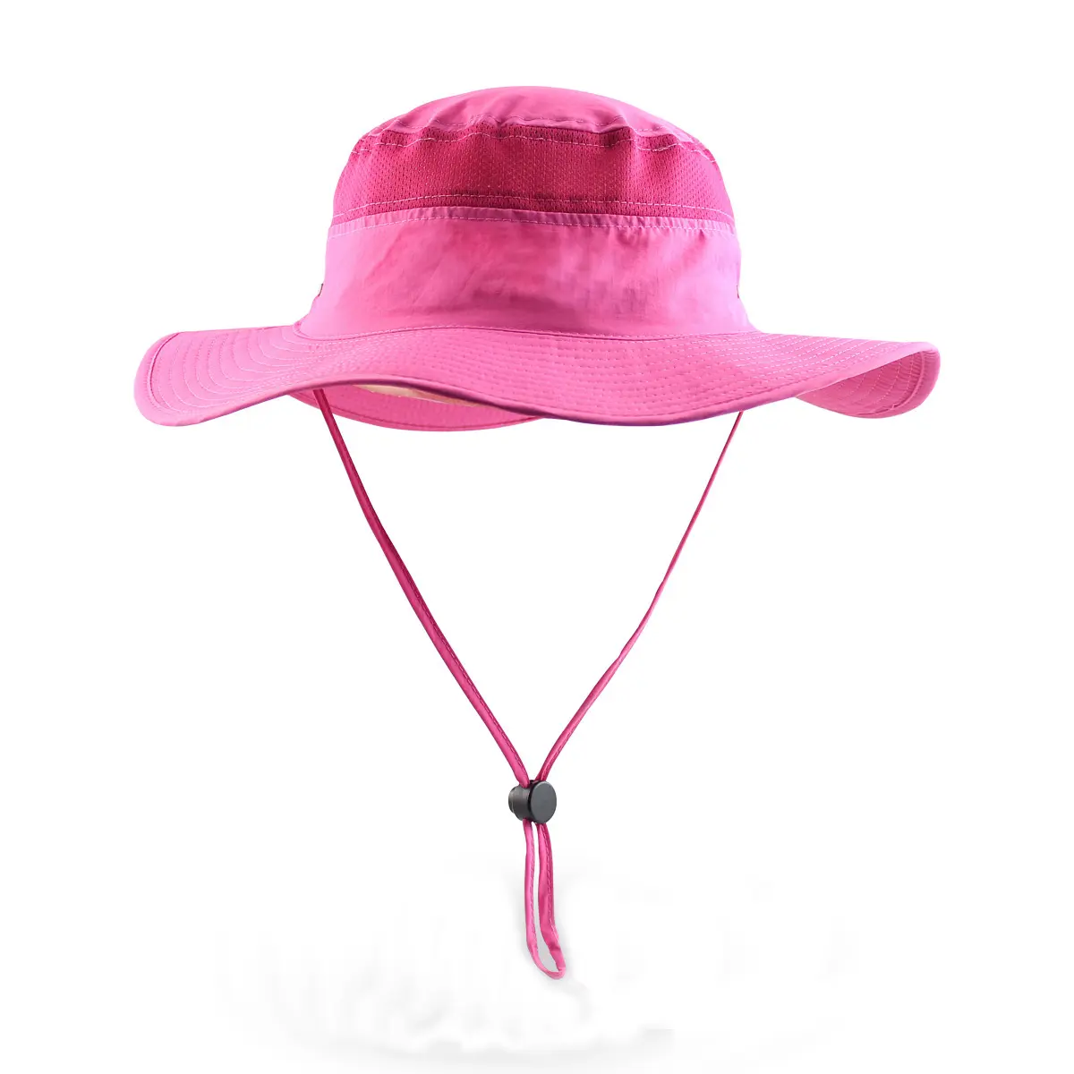 Günstige faltbare Qualität Big Brim Plain Boonie Hut Baumwolle Custom Bucket Hats mit Schnur