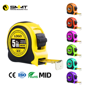 Ruban à mesurer rétractable SMMT de 5 mètres avec lame en acier au carbone, haute visibilité et verrouillage par bouton-poussoir, idéal pour l'intérieur (OEM/ODM) - Product Image 2