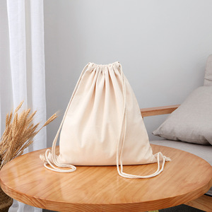 Umwelt freundliche leere doppelte Schnur Baumwolle kleine Tasche Lagerung Geschenk Schmuck Leinwand Tasche benutzer definierte personal isierte - Product Image 1