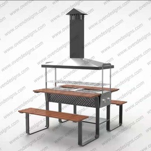 User Friendly Design Combined Type Infrared Gas Oven Social Grilling <b>Table</b> and Chair <b>BBQ</b> Grilling <b>Table</b> With Anti-scalding Mesh - Product Image 3