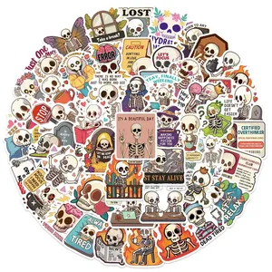 10/30/50 autocollants amusants de dessins animés de squelettes et de mèmes, mignons, pour téléphone, bagages, skateboard, imperméables, cool, jouets - Product Image 2