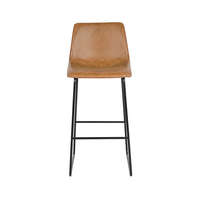 Tabouret de bar en cuir PU à cadre en fer au design minimaliste chaise tabouret haut Vintage à la mode pour salle à manger cuisine maison Bar salon